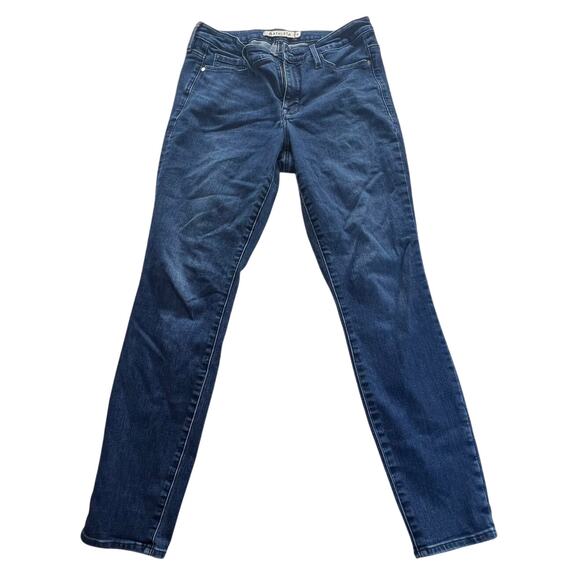 Athleta Women's Skulptek Skinny Jeans 6 Blue Dark Wash Mid Rise Stretch Denim - Picture 1 of 8